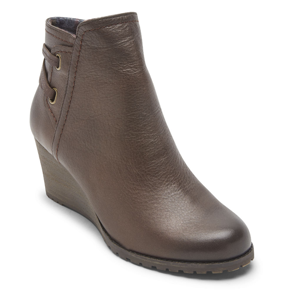 Botas Rockport Mulher Marrom - Cobb Hill Lucinda Back Tie - 87061MNBE